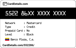 Card Details: 552286