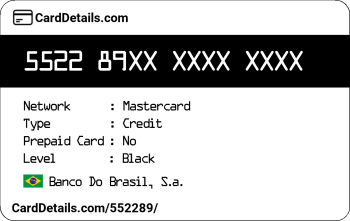 Card Details: 552289