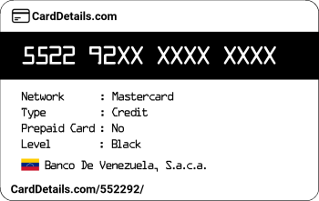 Card Details: 552292