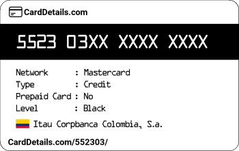 Card Details: 552303
