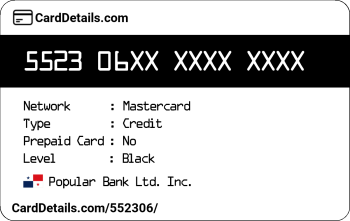 Card Details: 552306