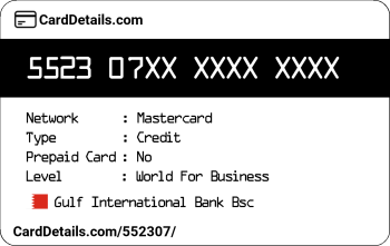 Card Details: 552307
