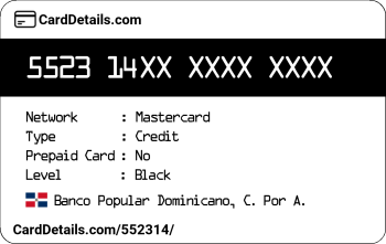 Card Details: 552314
