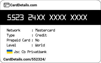 Card Details: 552324