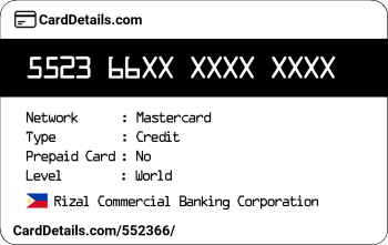 Card Details: 552366