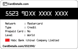 Card Details: 552390
