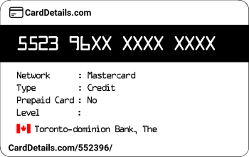 Card Details: 552396