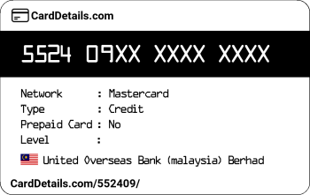 Card Details: 552409