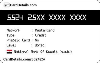 Card Details: 552425