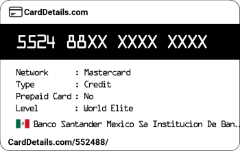 Card Details: 552488
