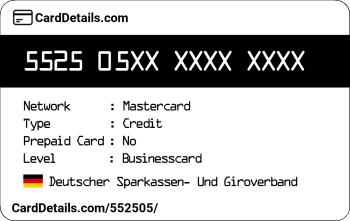 Card Details: 552505