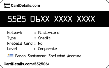 Card Details: 552506