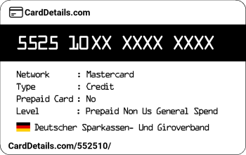 Card Details: 552510