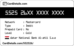 Card Details: 552526