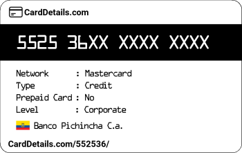 Card Details: 552536