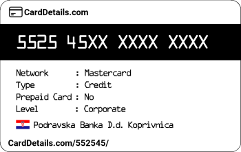 Card Details: 552545