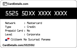 Card Details: 552550