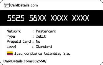 Card Details: 552558
