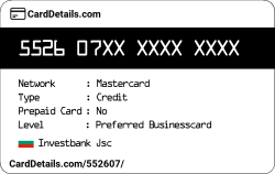 Card Details: 552607