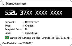 Card Details: 552637