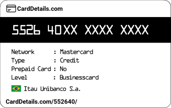 Card Details: 552640