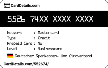 Card Details: 552674