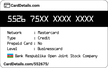 Card Details: 552675