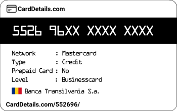 Card Details: 552696