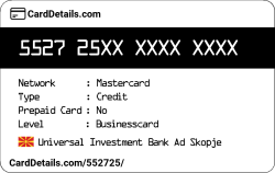 Card Details: 552725
