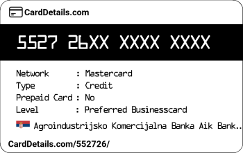 Card Details: 552726
