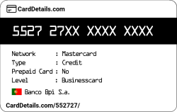 Card Details: 552727