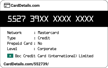 Card Details: 552739