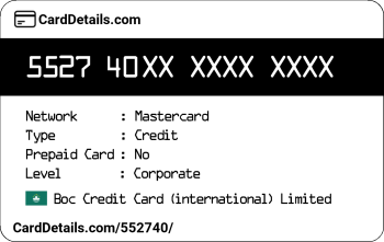 Card Details: 552740