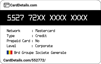 Card Details: 552772
