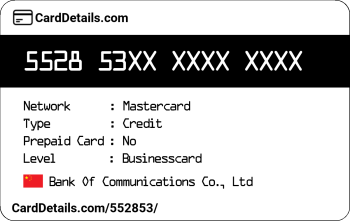 Card Details: 552853