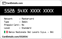 Card Details: 552854