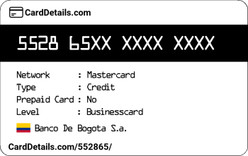 Card Details: 552865