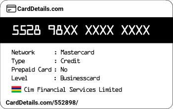 Card Details: 552898
