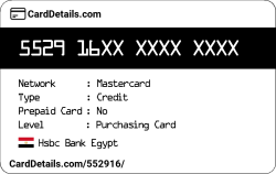 Card Details: 552916
