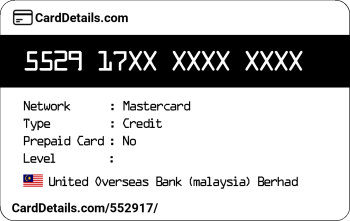 Card Details: 552917