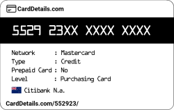 Card Details: 552923