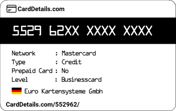 Card Details: 552962
