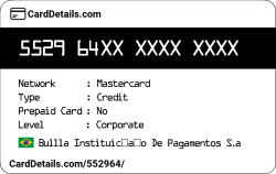 Card Details: 552964