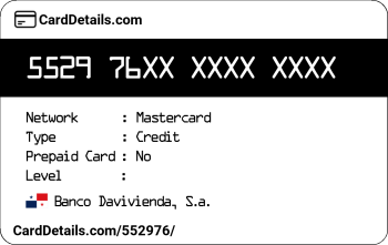 Card Details: 552976