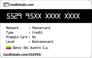 Card Details: 552995