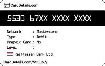 Card Details: 553067