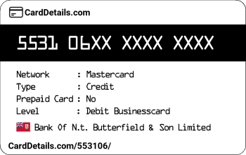 Card Details: 553106