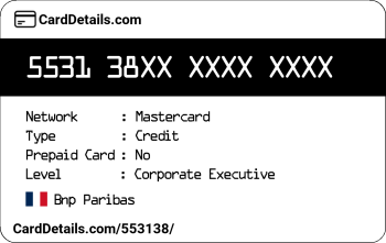 Card Details: 553138