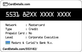 Card Details: 553182