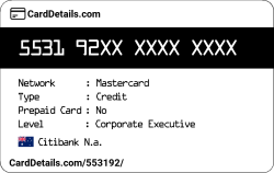 Card Details: 553192